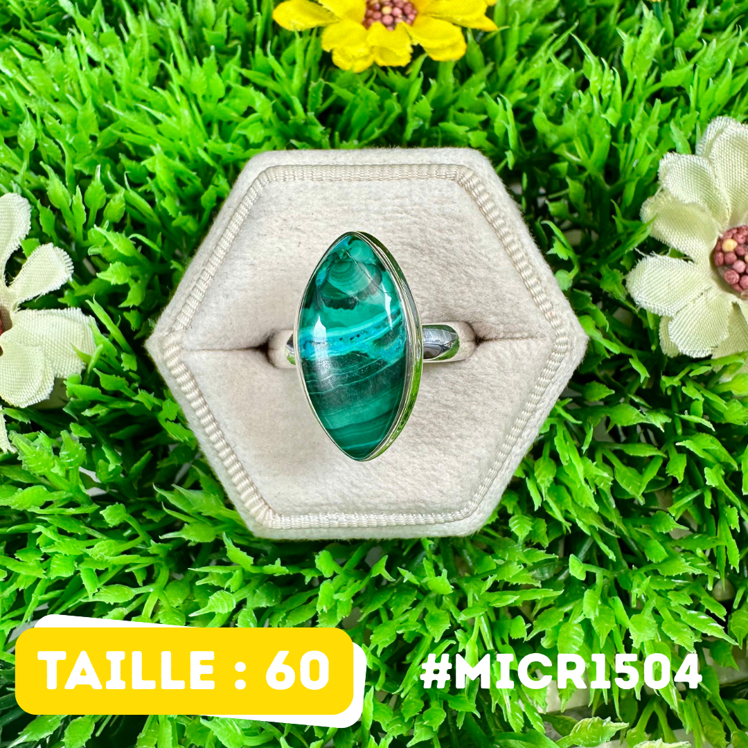 Bague Malachite Chrysocolle Argent 925 #MICR1504