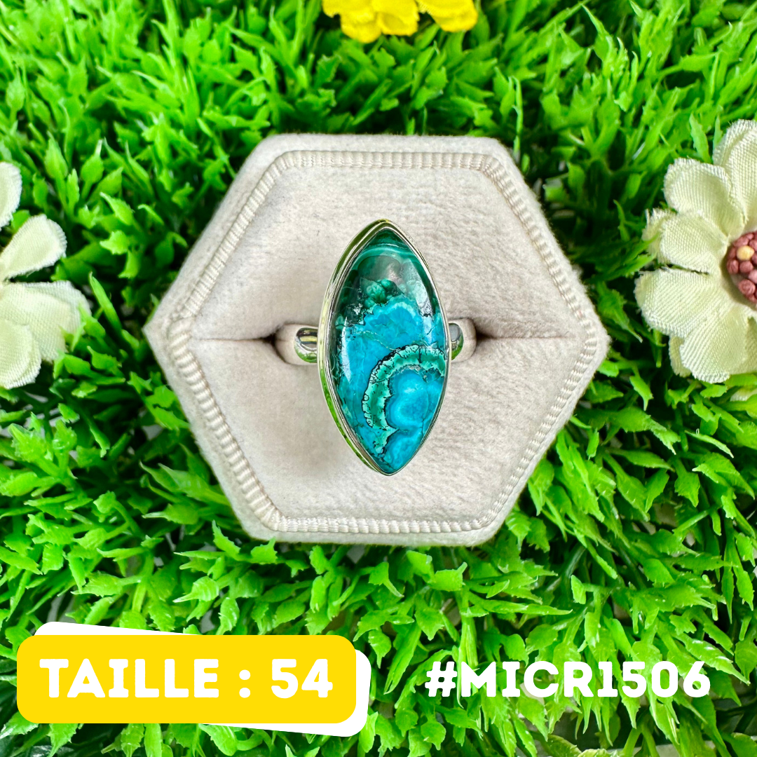 Bague Malachite Chrysocolle Argent 925 #MICR1506