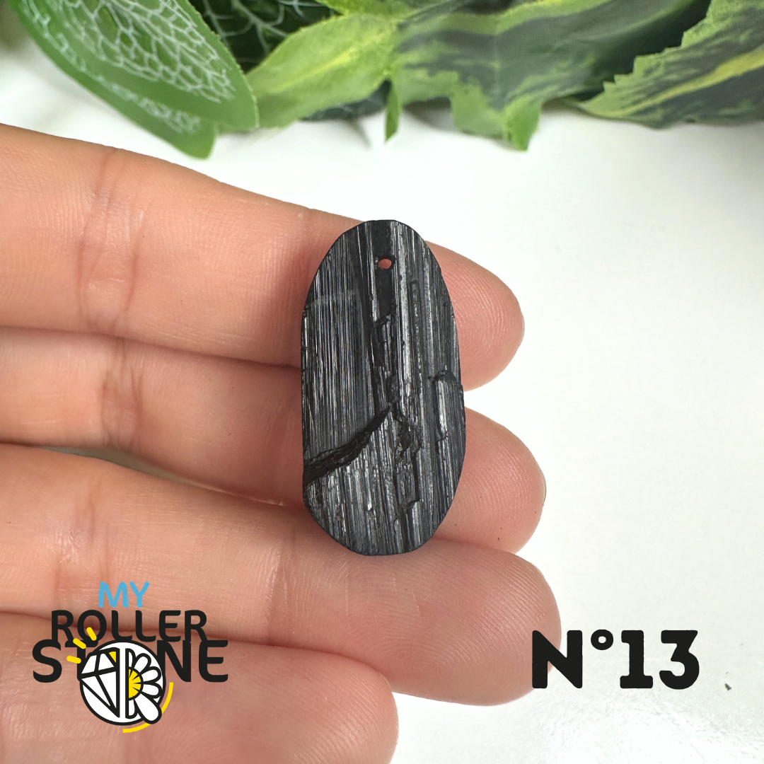Pendentif Perce Tourmaline Noire 5A