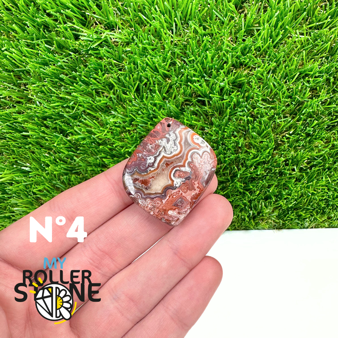 Pendentif Percé Agate Mexicaine 5A