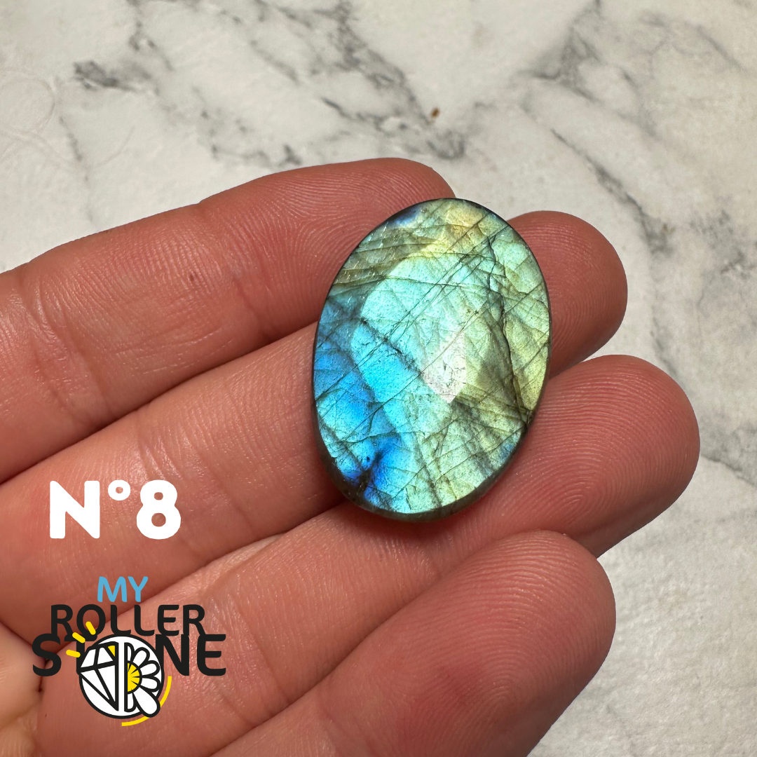 Cabochon Labradorite forme Libre Facettée