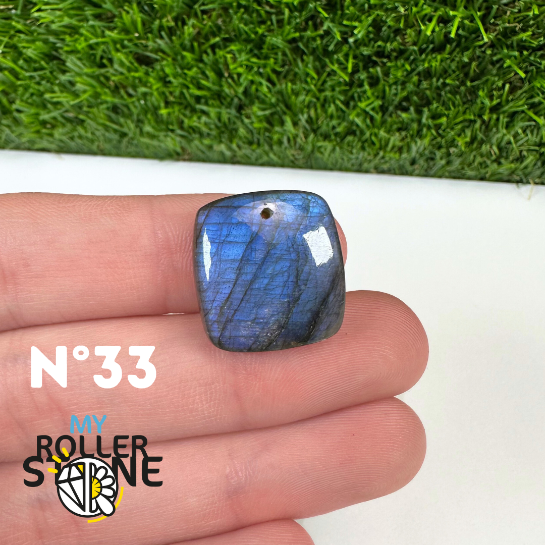Pendentif Labradorite blue fire percé 7A