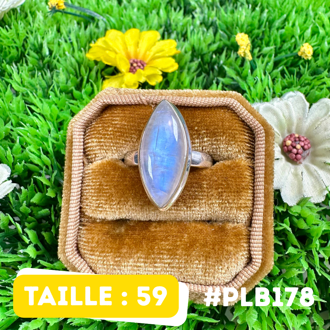 Bague Pierre de Lune Blue Fire #PLB178