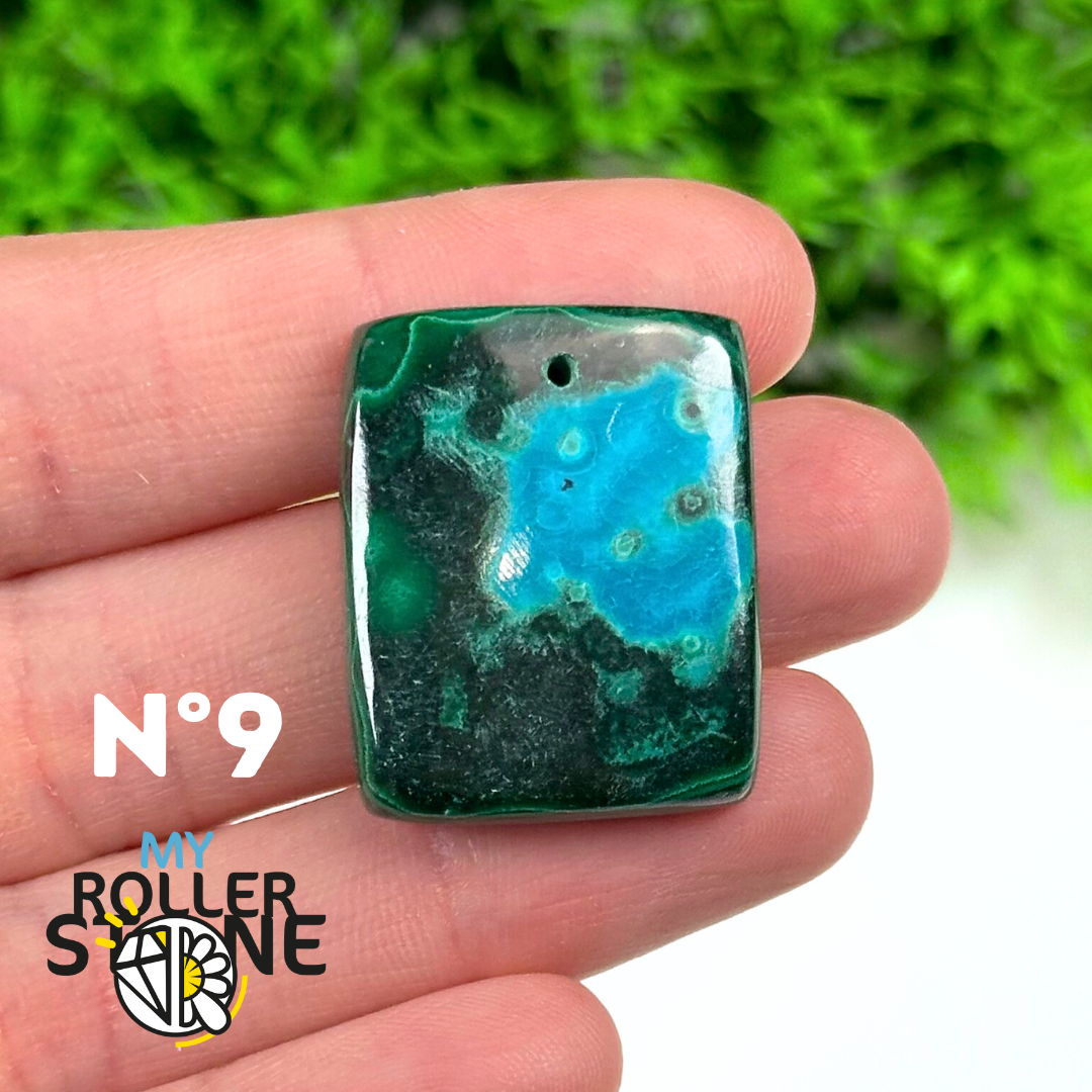 Pendentif Percé Malachite Chrysocolle 5A