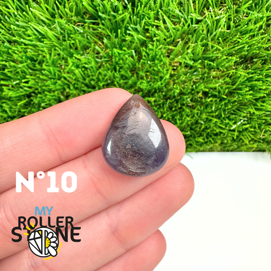 Pendentif Percé Iolite et Pierre de Soleil 5A