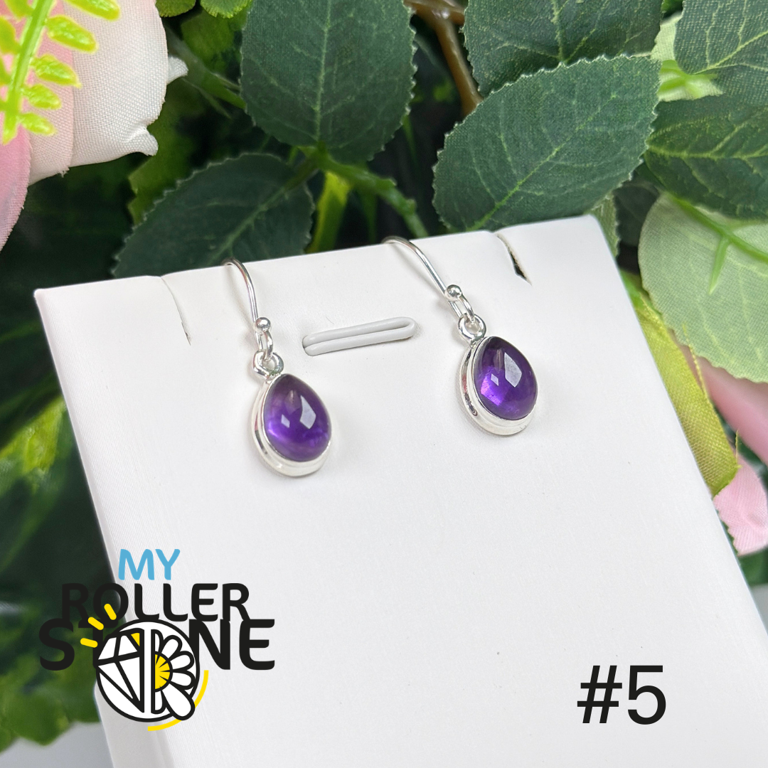 Boucles d’oreilles argent améthyste #MCE5