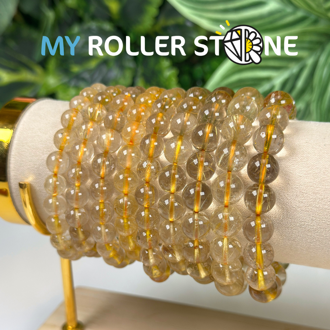 Bracelet Quartz rutile doré 3A