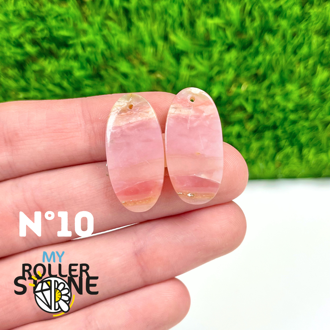 Pendentif Percé Opale Rose Duo