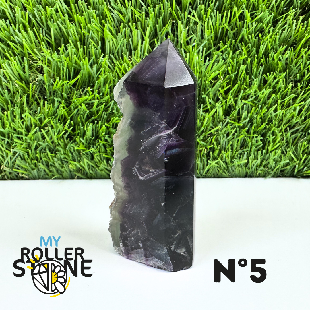 Pointes Pierre Rectangulaire Fluorite Arc-en-Ciel