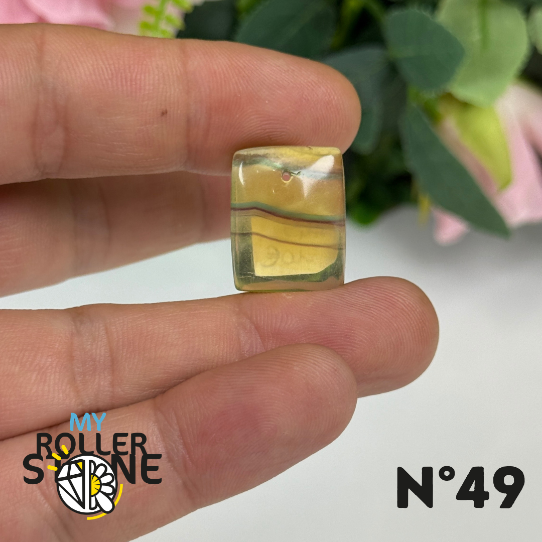 Pendentif Percé en Fluorite Multicolore à Bandes Dorées – Qualité 5A