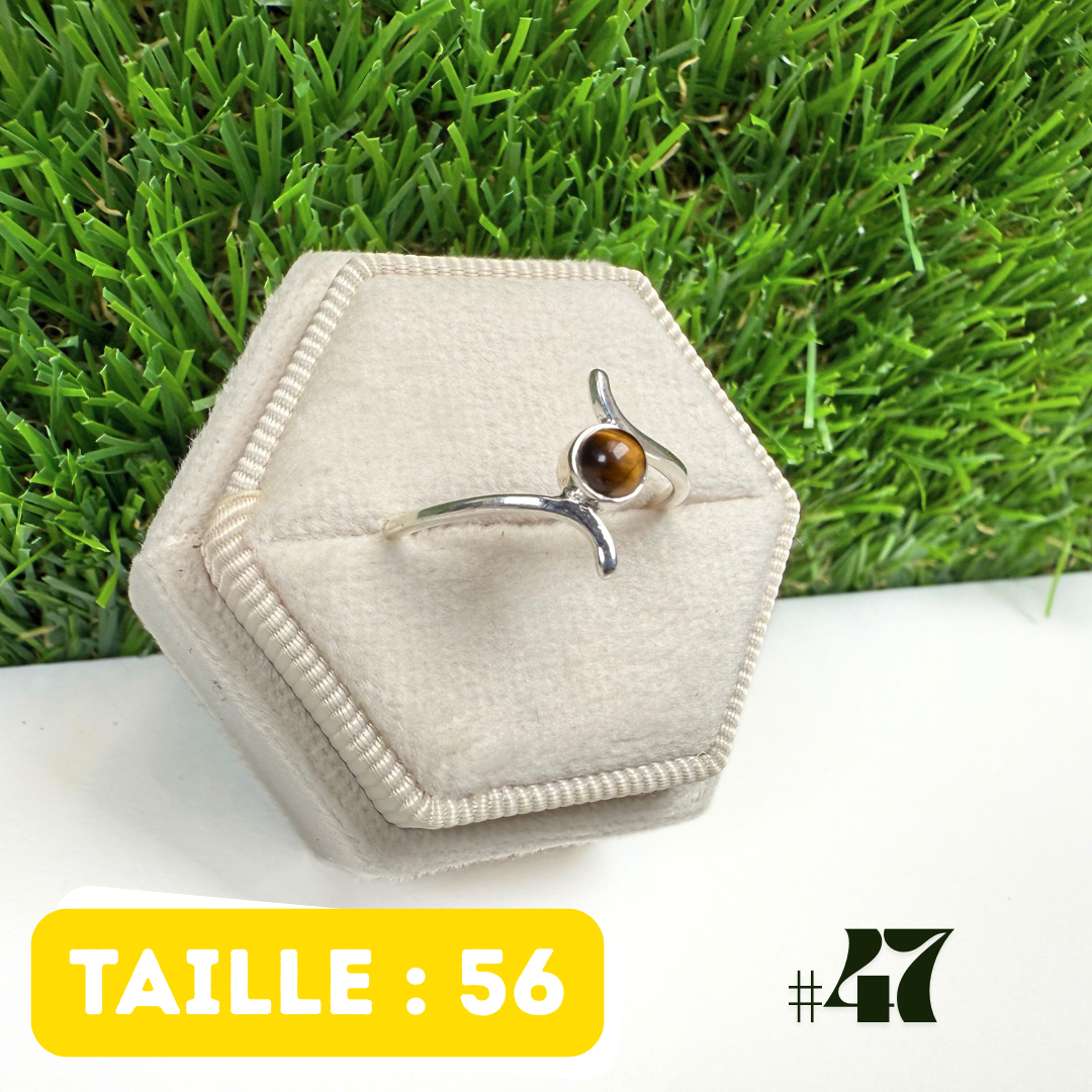 Bague Oeil De Tigre Argent #47