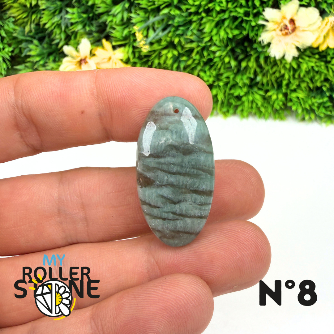 Pendentif Percé Amazonite et Quartz Fumé (Rare)