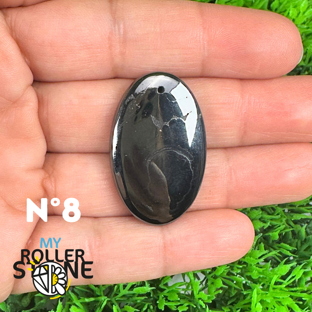 Pendentif Percé Psilomelane Argenté