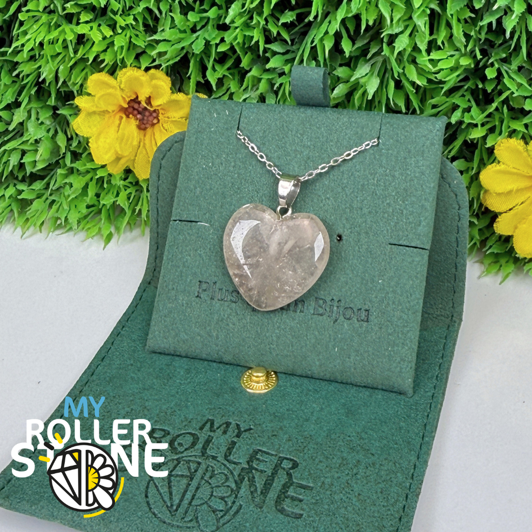 Pendentif quartz fumé coeur