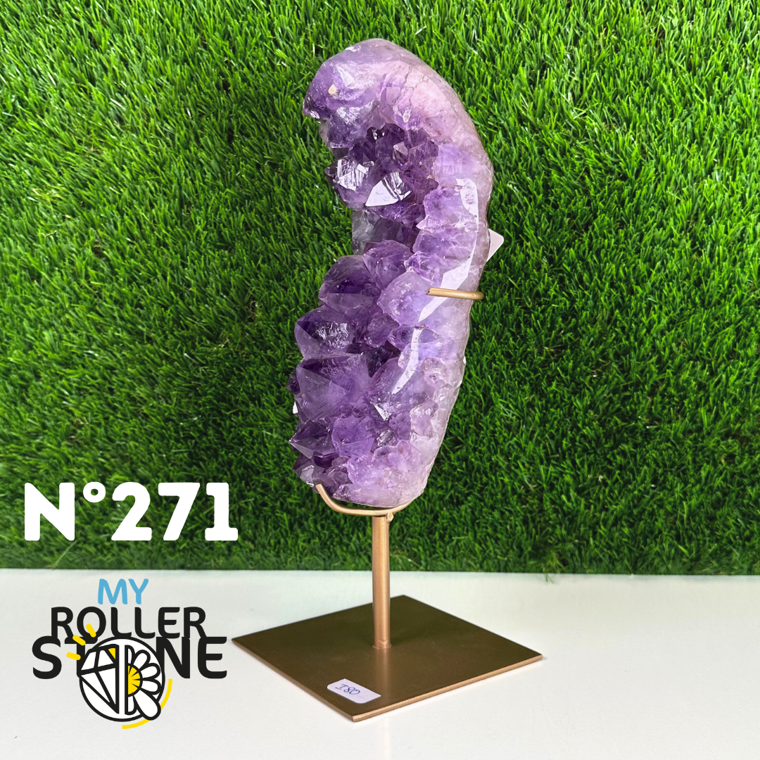 Géode Améthyste sur support métal #271