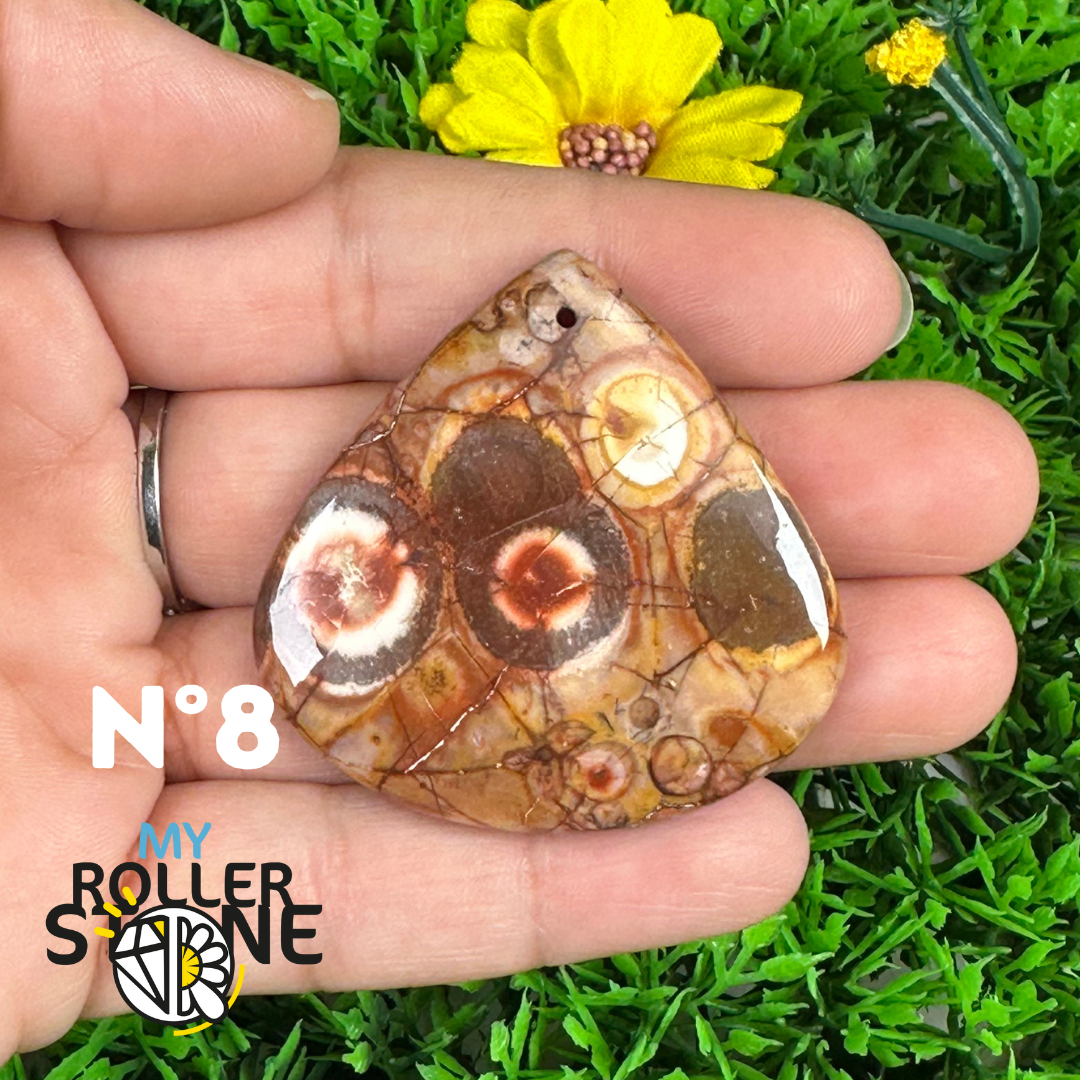 Pendentif Percé en Jaspe Œil d’Oiseau 5A