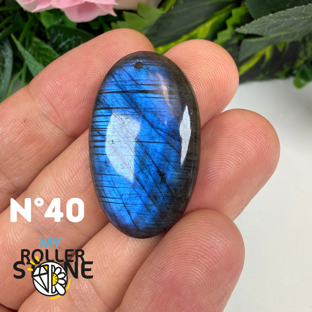 Pendentif Labradorite blue fire percé 5A
