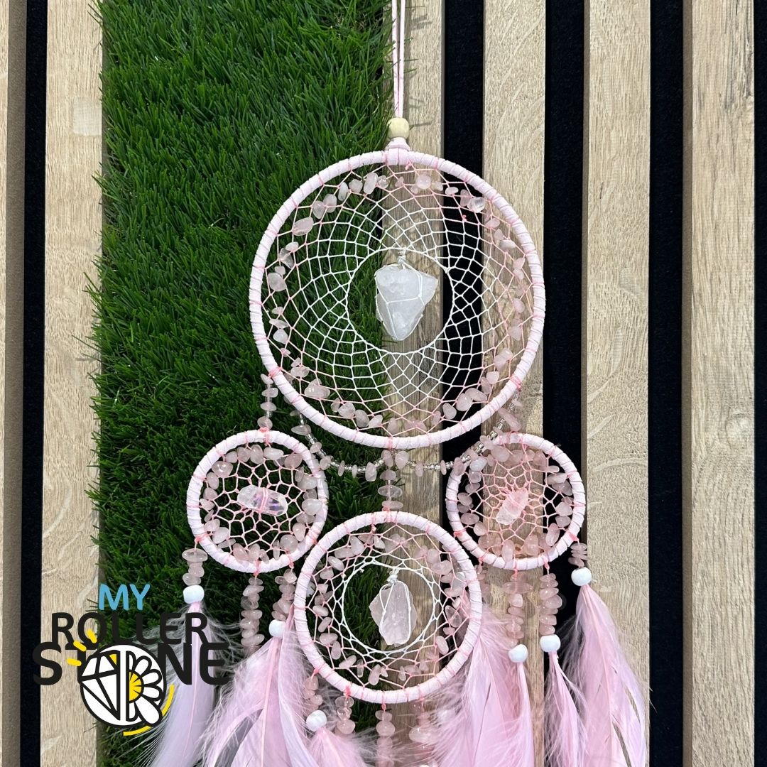 Attrape Rêve Quartz Rose & Cristal De Roche