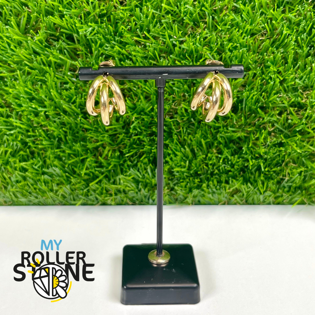 Boucles d'oreilles Demi Créole en acier inoxydable Couleur Or