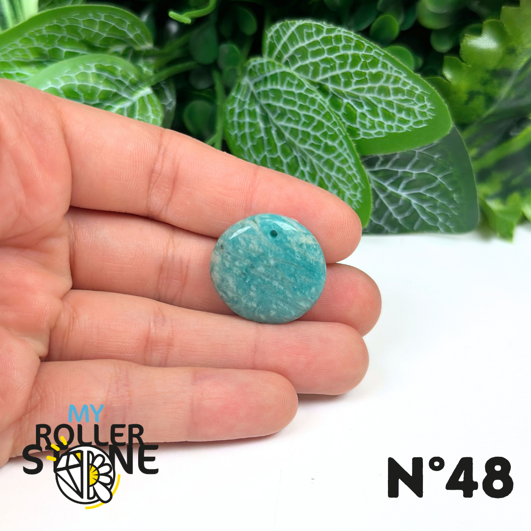 Pendentif Percé Rond Amazonite Bleue 5A