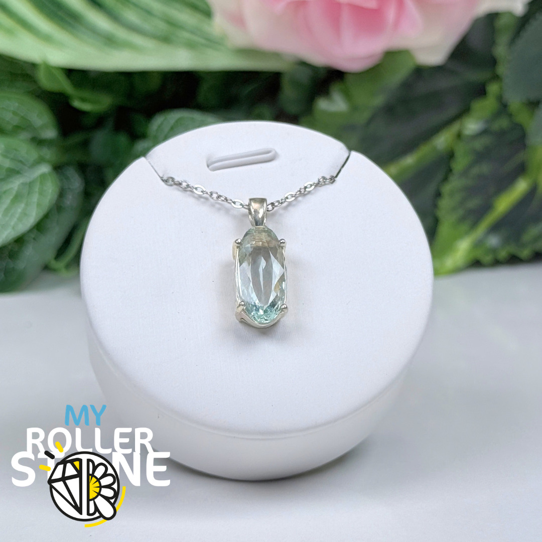 Pendentif Aigue-Marine du Brésil et Argent 925 #6