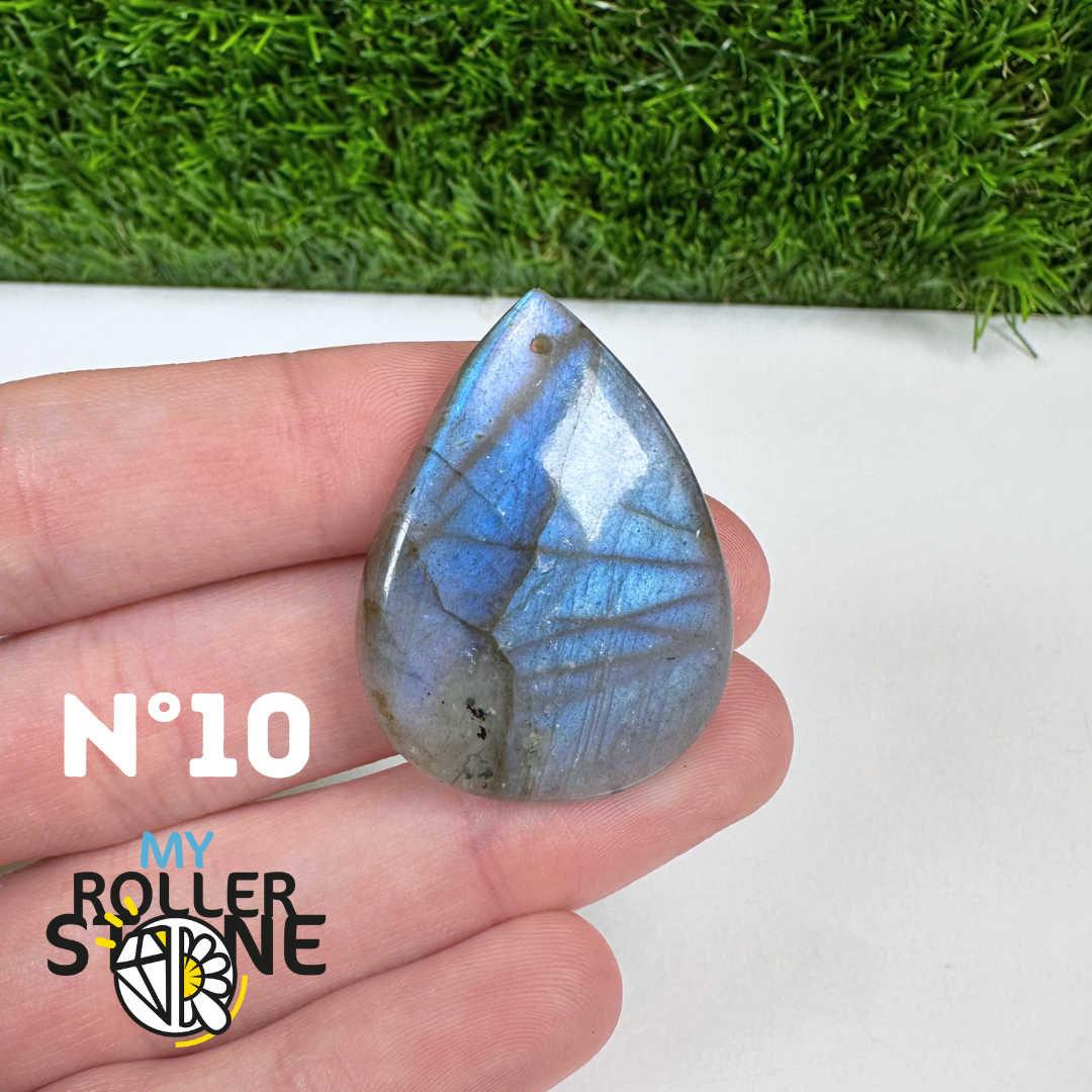 Pendentif Labradorite blue fire percé 5A