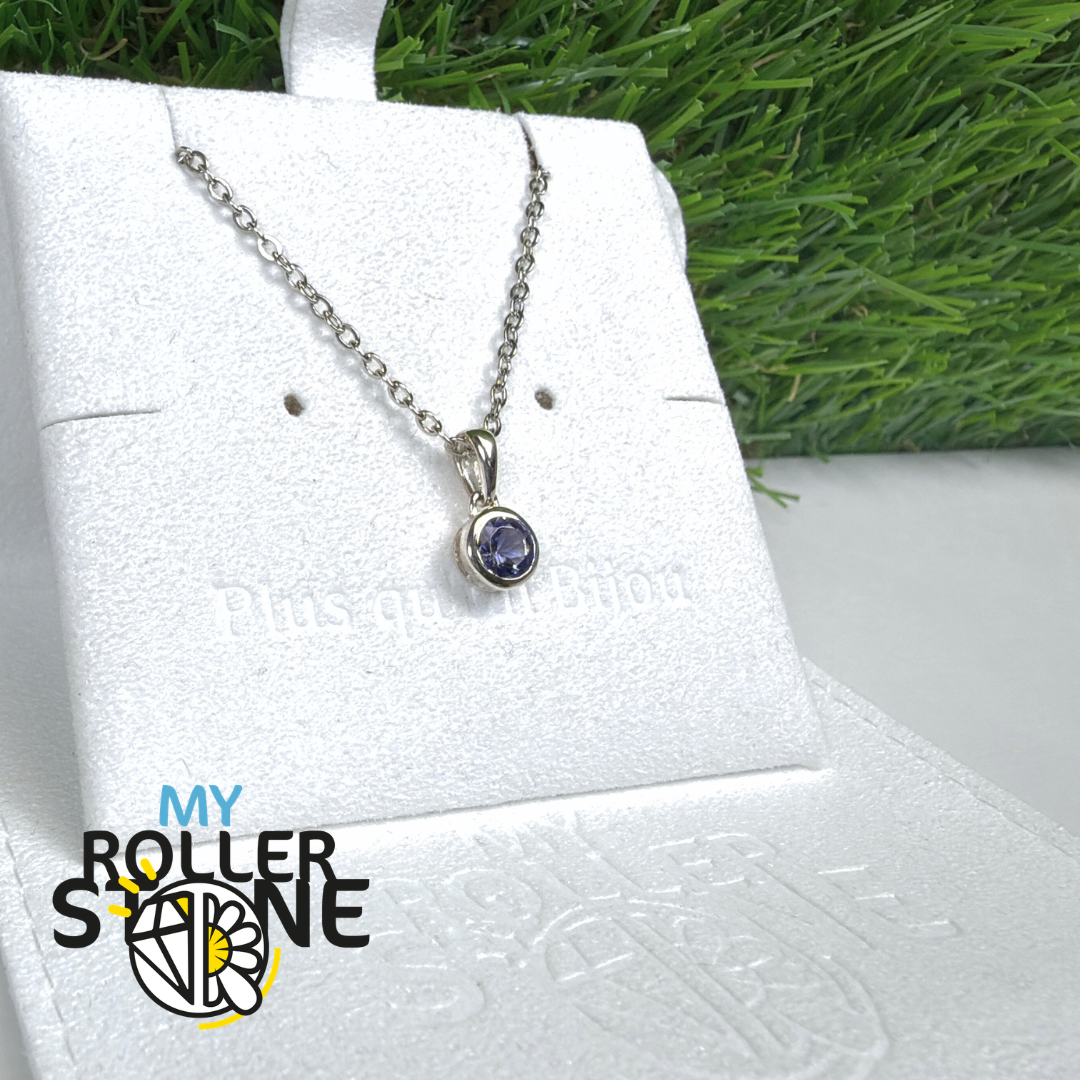 Pendentif Solitaire Tanzanite Rond Argent 925