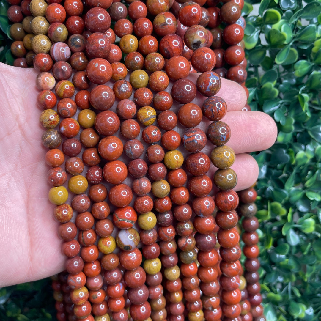 Perle bois pétrifié rouge du Brésil