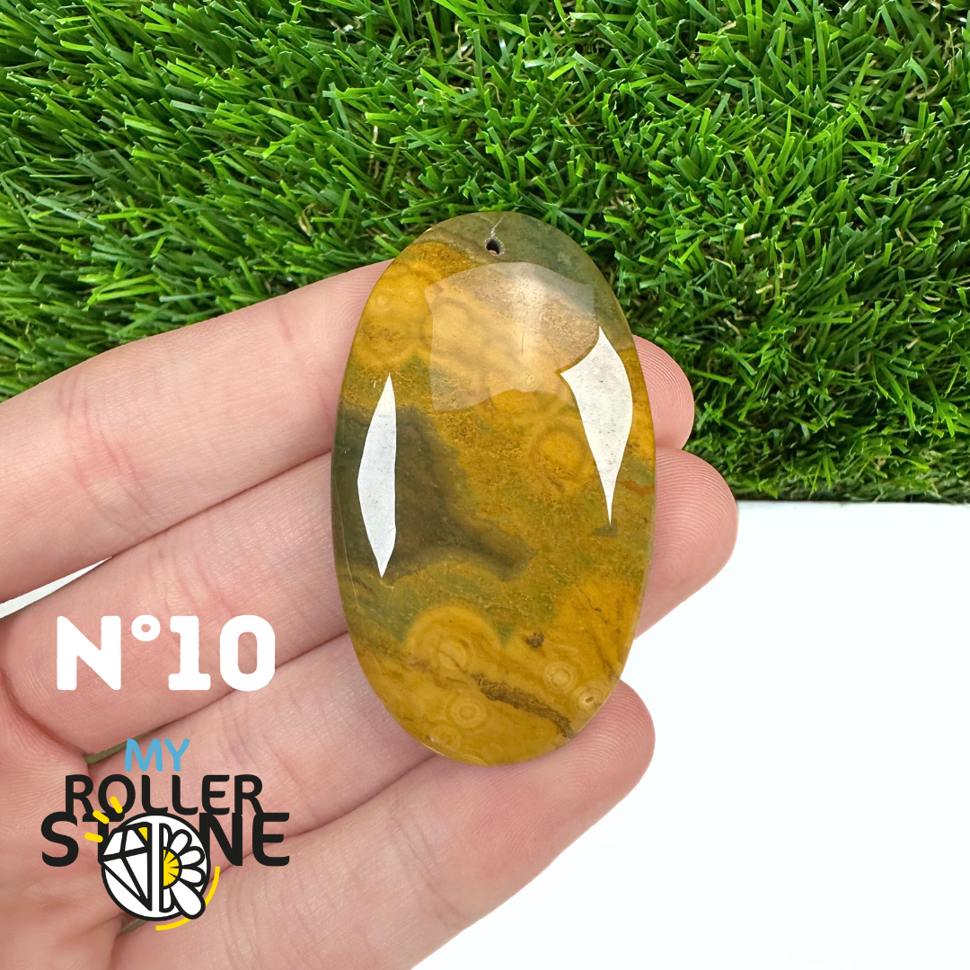 Pendentif Percé Jaspe Océan 5A