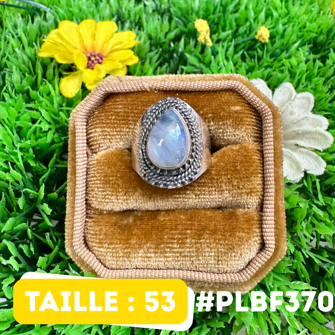 Bague Pierre de Lune Blue Fire #PLBF370