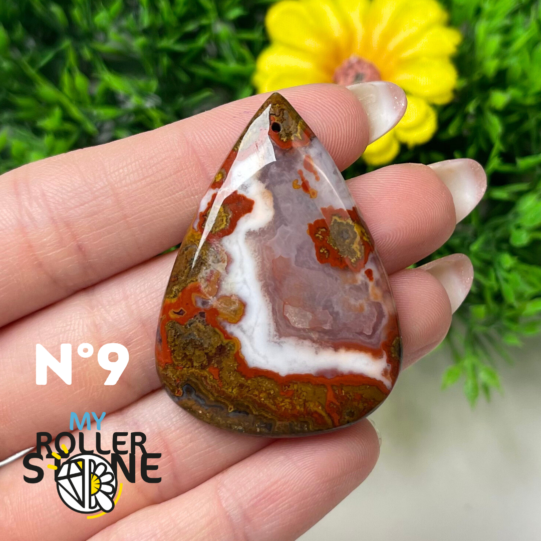 Pendentif Agate Marocaine 5A percé