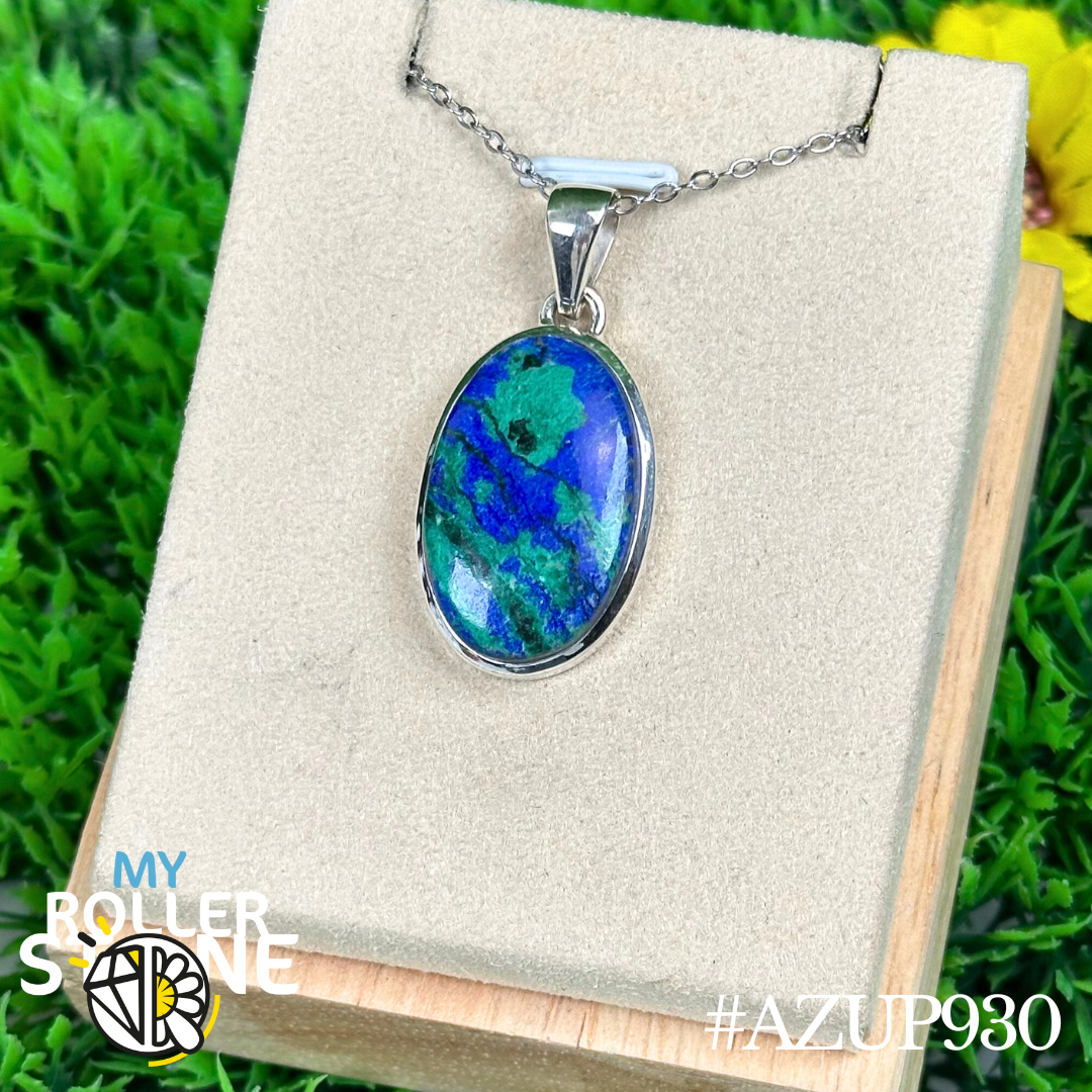Pendentif Azurite Chrysocolle #AZUP930