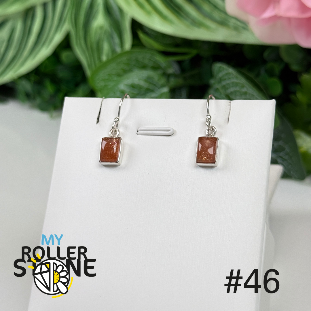 Boucles d’oreilles argent 925 pierre de soleil #SE46