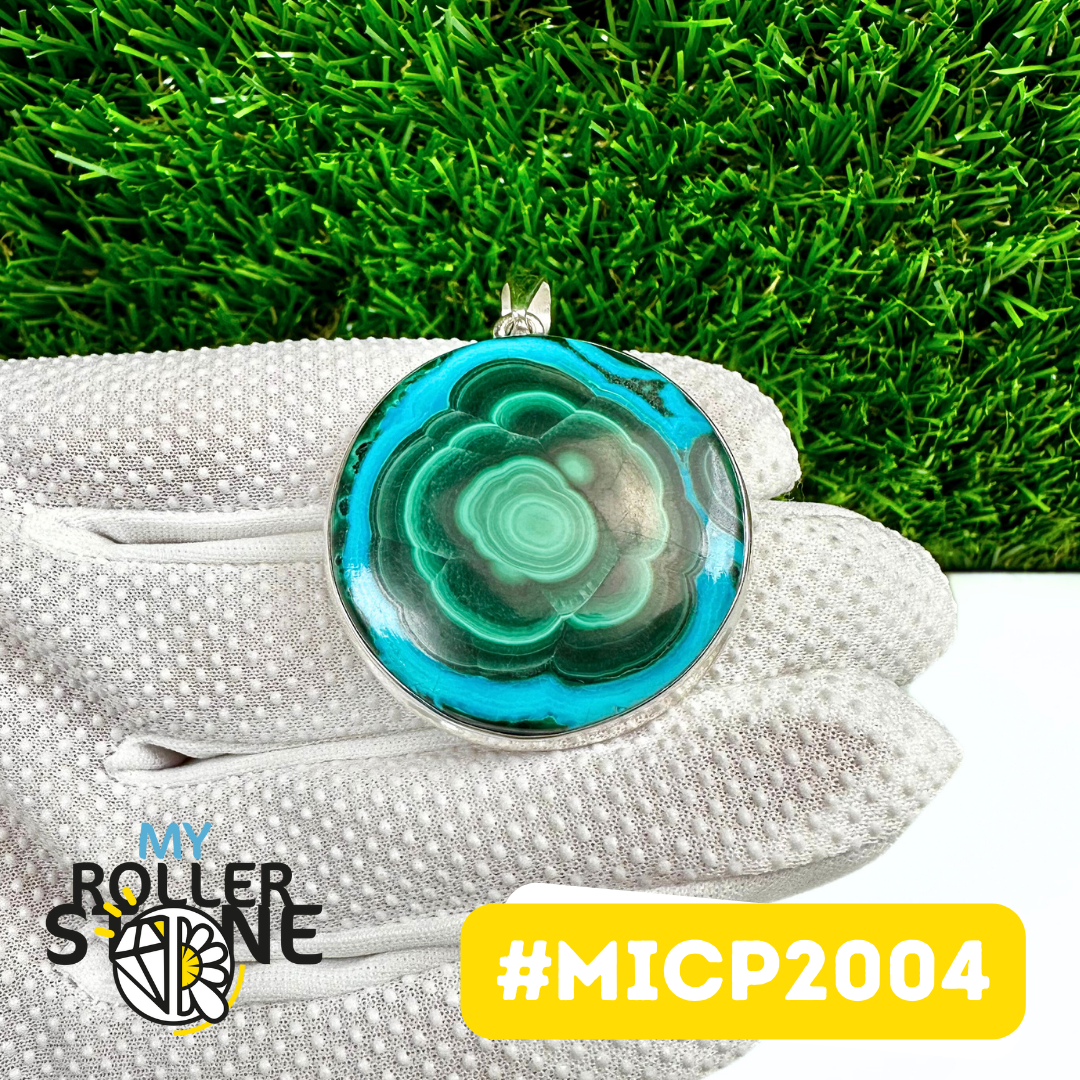 Pendentif Malachite Chrysocolle Argent 925 (MICP2004)
