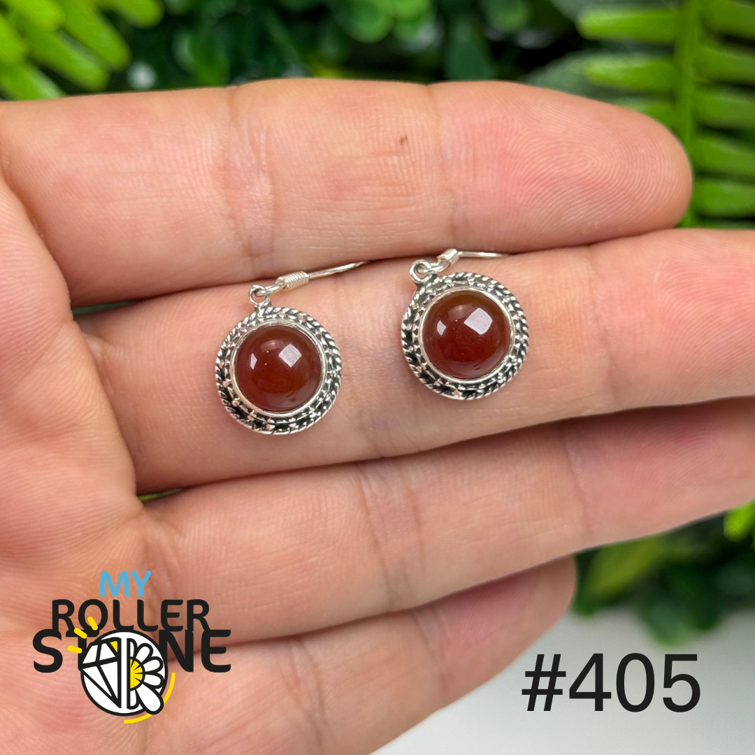Boucles d’oreilles argent cornaline #E405
