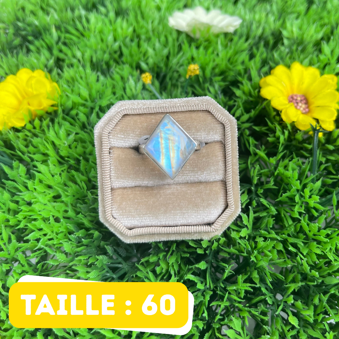 Bague Pierre de Lune Blue Fire #209