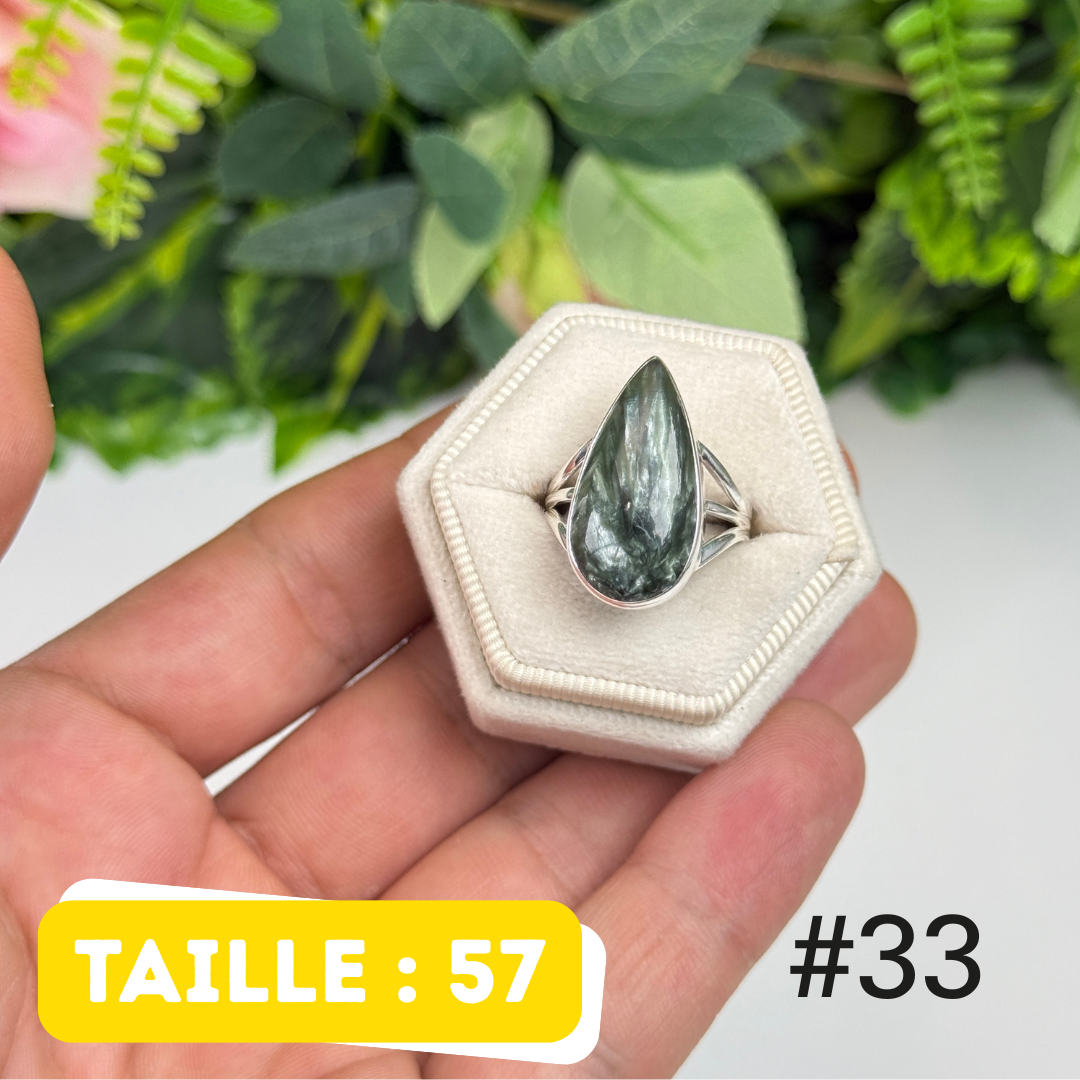 Bague argent 925 séraphinite #PR33