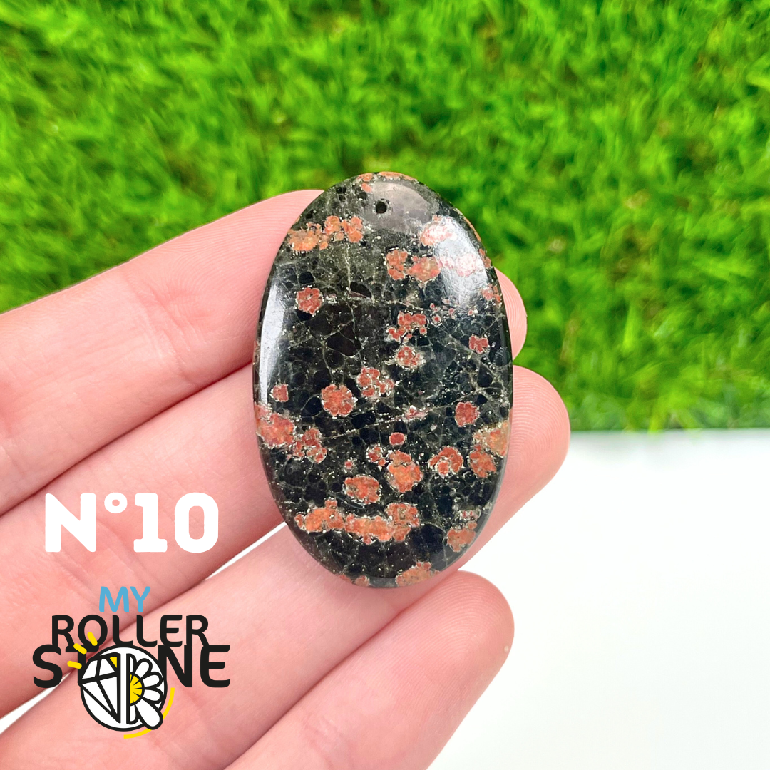 Pendentif Obsidienne Fleurie percé