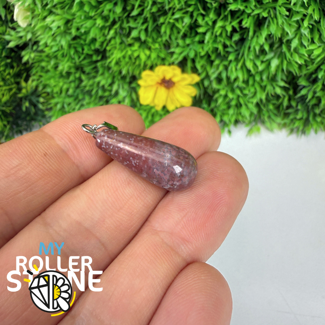 Pendentif pierre goutte (Aventurine, Oeil de tigre, Quartz rose...)