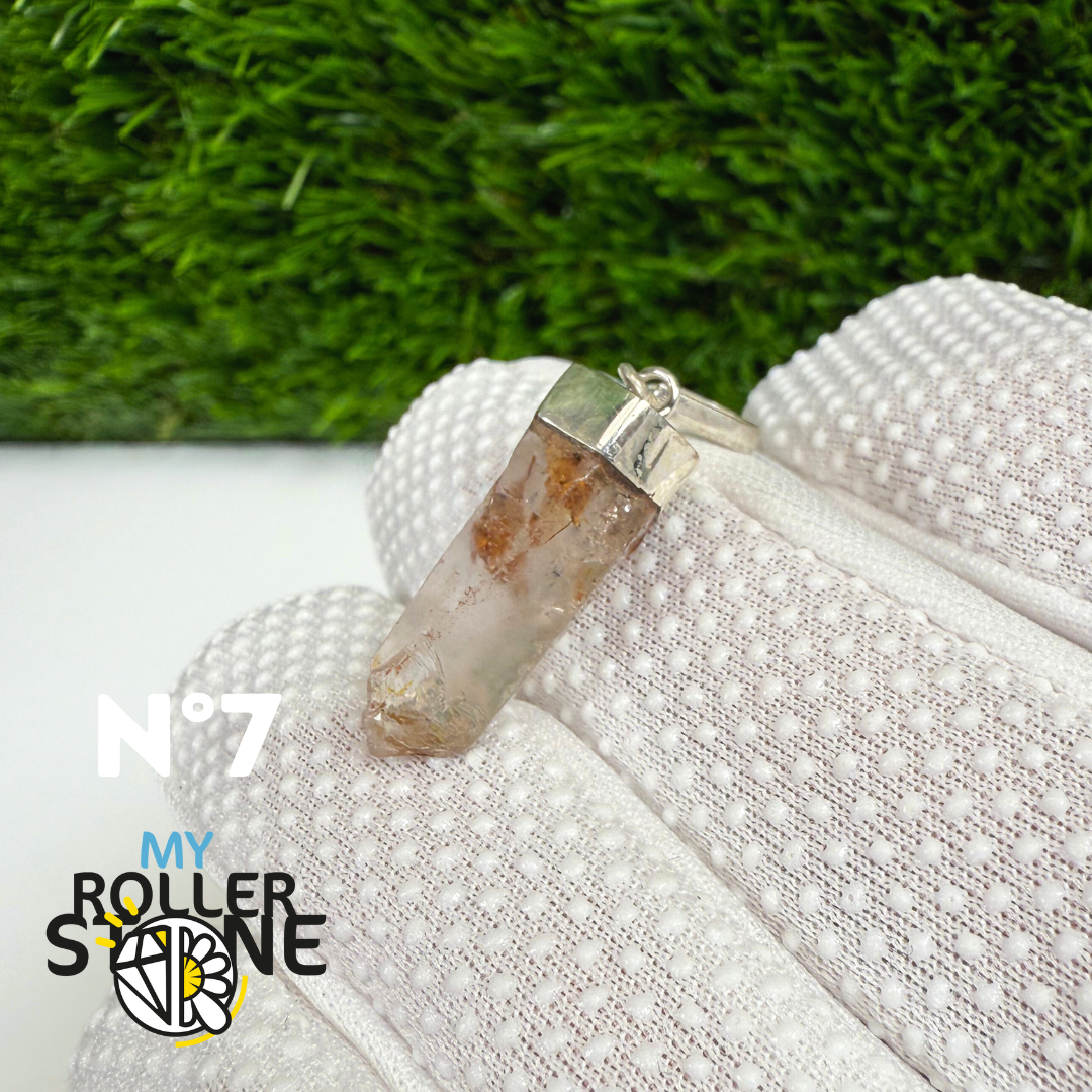 Pendentif Quartz Pétrole et Argent