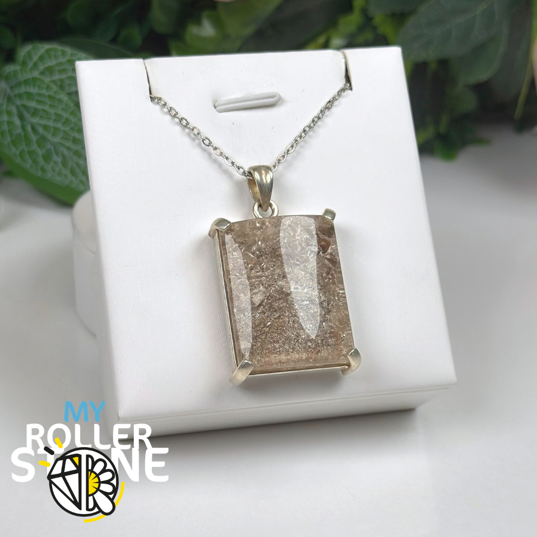 Pendentif Lodolite Du Brésil et Argent 925 #3