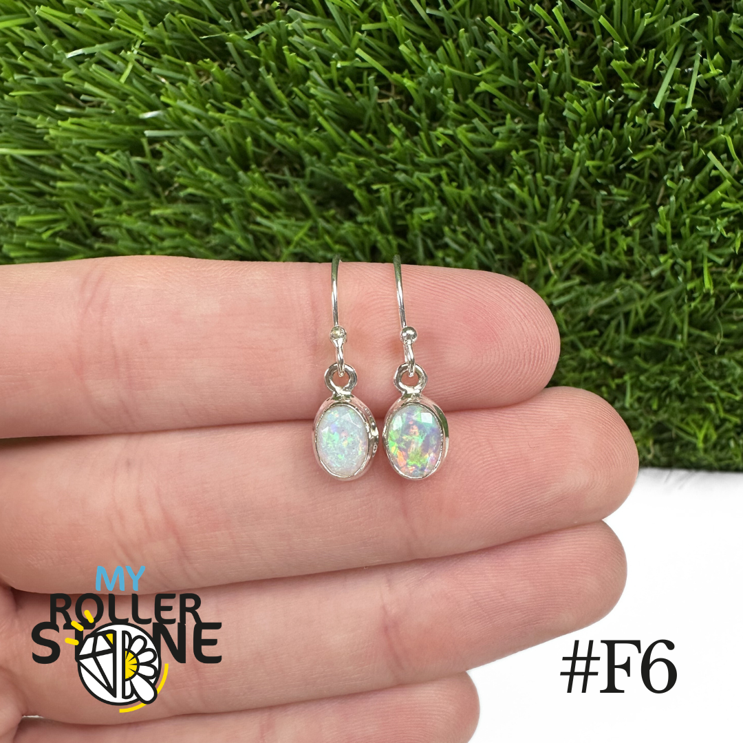 Boucles d'oreilles Opale Éthiopienne Ovale Rebord 9X8 MM En Argent 925
