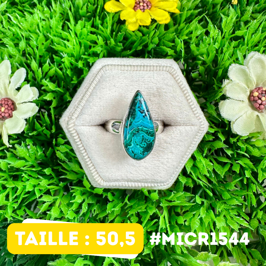 Bague Malachite Chrysocolle Argent 925 #MICR1544