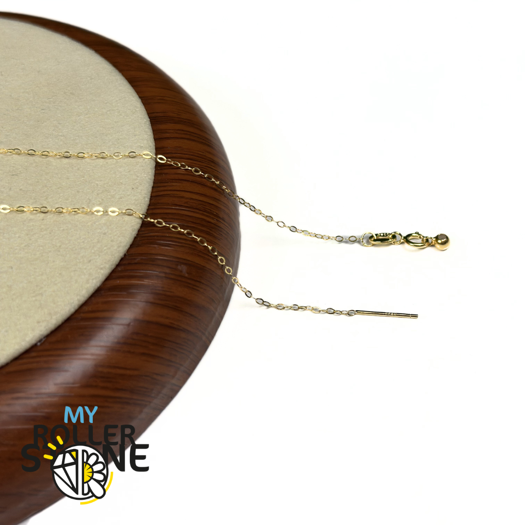 Chaîne à Maillons Réglable (Coulissant) en Argent Sterling 925 Plaqué Or 18 Carats (46 cm)