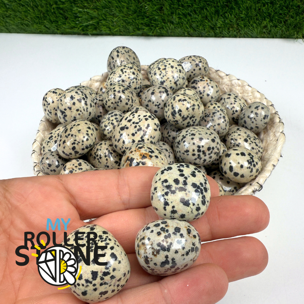 Pierres roulées Jaspe Dalmatien (Taille moyenne)