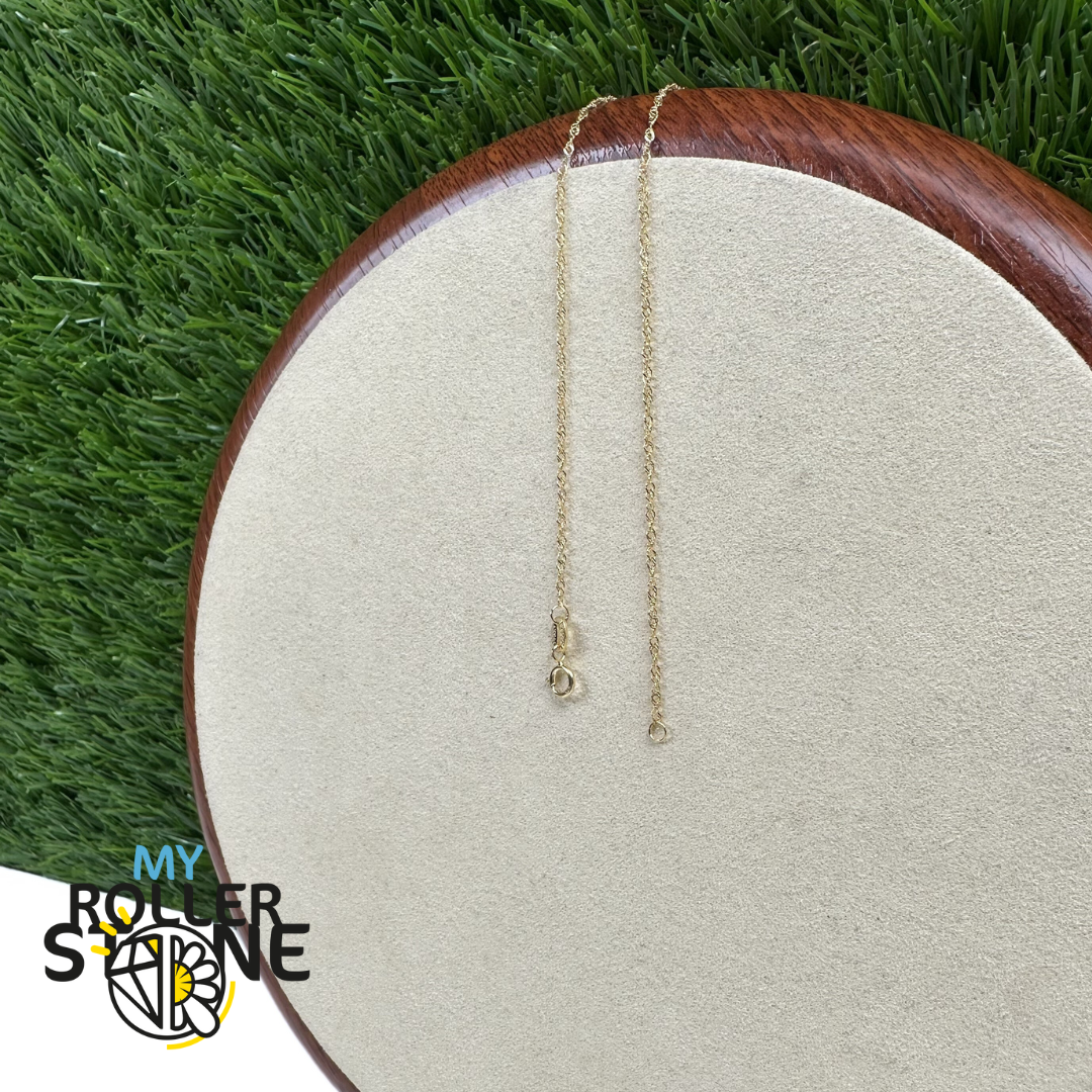 Chaîne Maille Singapour en Argent Sterling 925 Plaqué Or 18 Carats (45,7 cm)