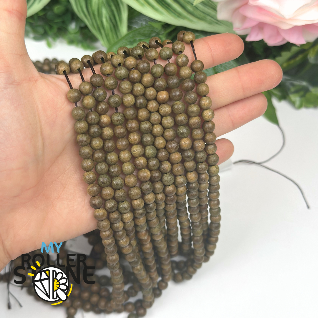 Perle Bois de Santal Vert 6MM