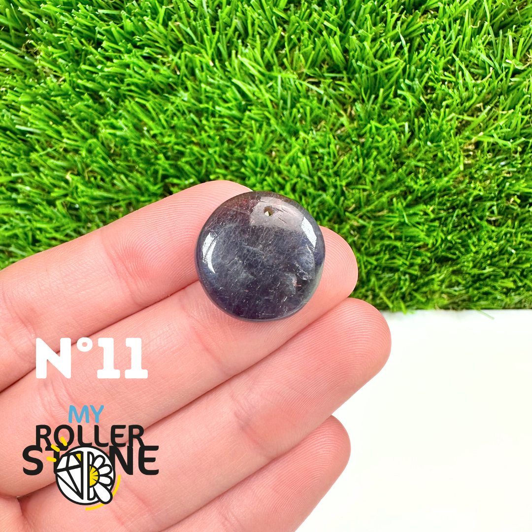 Pendentif Percé Iolite et Pierre de Soleil 5A