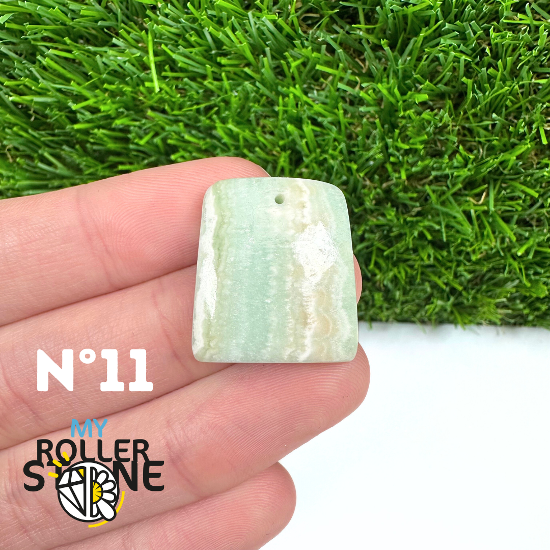 Pendentif Percé Calcite Cambrienne Bleue 5A