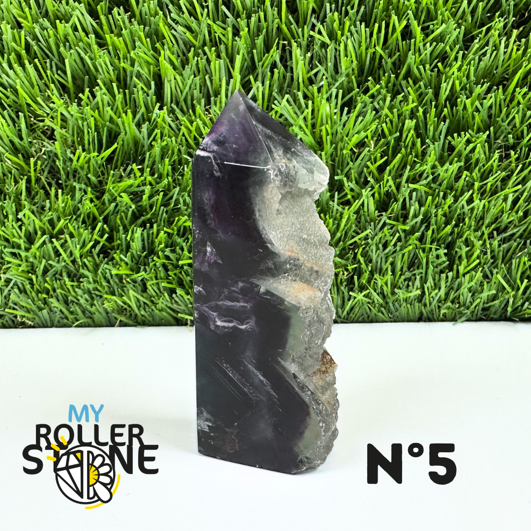 Pointes Pierre Rectangulaire Fluorite Arc-en-Ciel